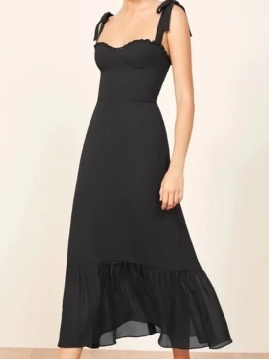 Reformation Black Nikita Dress 10 - Picture 2 of 8